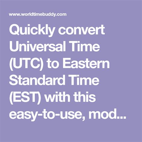 eastern to utc converter|convert universal time to eastern.